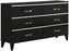 Chelsie Rectangular Wooden Dresser with 6 Drawers and Tapered Legs in Black