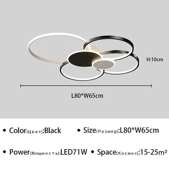 Modern LED Ceiling Light for Living Room Dining Room Hall Bedroom Dimming Luxury Chandelier Indoor Decor Lighting Fixture Luster