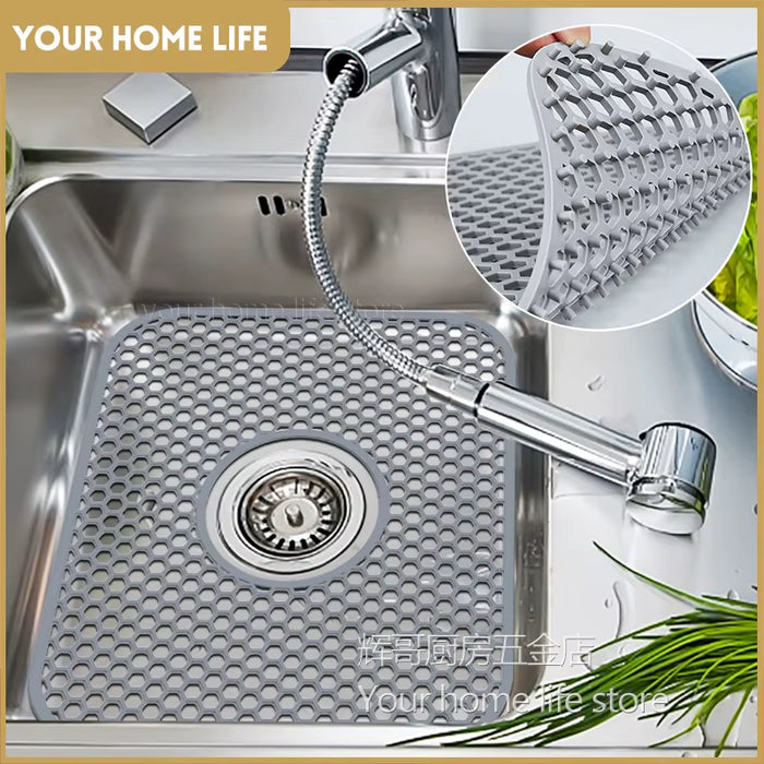 Sink Protectors for Kitchen Sink,Sink Mat,Grid Silicone Kitchen Sink Mat for Bottom of Stainless Steel Sink,Heat Resistant Mat