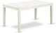 7 Piece Modern Dining Table Set Consist of a Rectangle Wooden Table and 6 Light Grey Faux Leather Upholstered Chairs, 36X60 Inch, Linen White