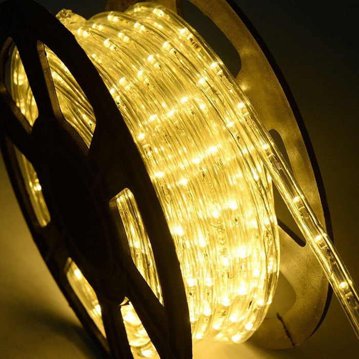 110V 2-Wire Waterproof LED Rope Light Kit for Versatile Outdoor Background and Decorative Lighting (Warm White, 150 Feet)