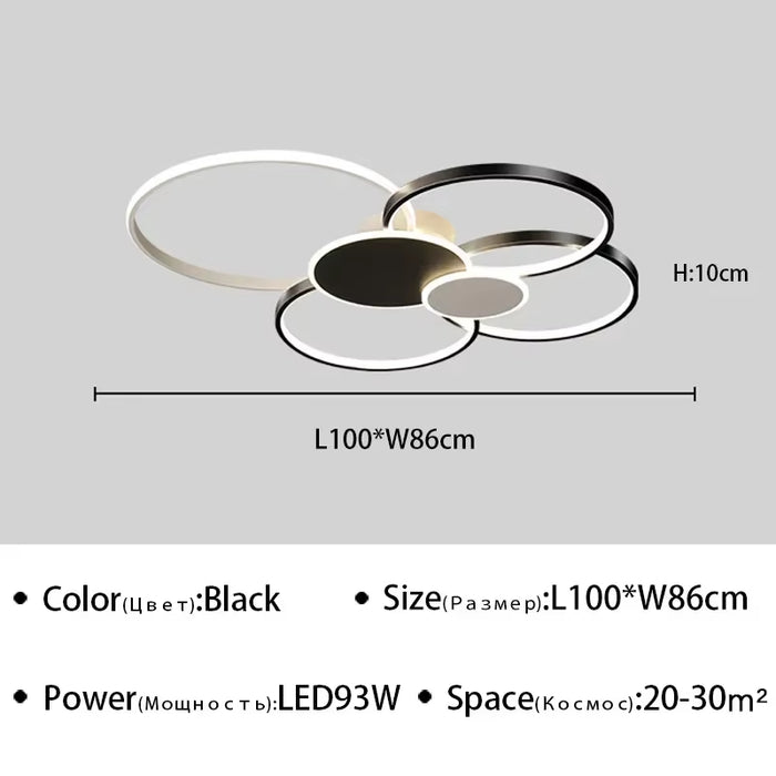 Modern LED Ceiling Light for Living Room Dining Room Hall Bedroom Dimming Luxury Chandelier Indoor Decor Lighting Fixture Luster