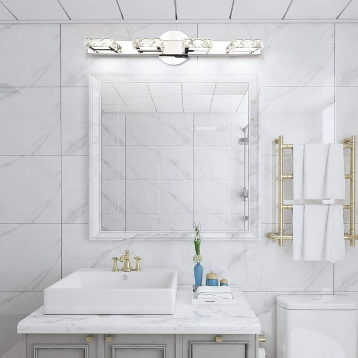 24.4 Inch Crystal Vanity Lights Modern LED Vanity Lights for Bathroom Lighting Fixtures Modern Bathroom Wall Light (5500K White Light)