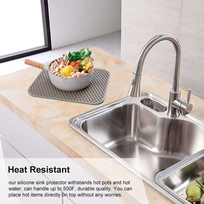 Sink Protectors for Kitchen Sink,Sink Mat,Grid Silicone Kitchen Sink Mat for Bottom of Stainless Steel Sink,Heat Resistant Mat