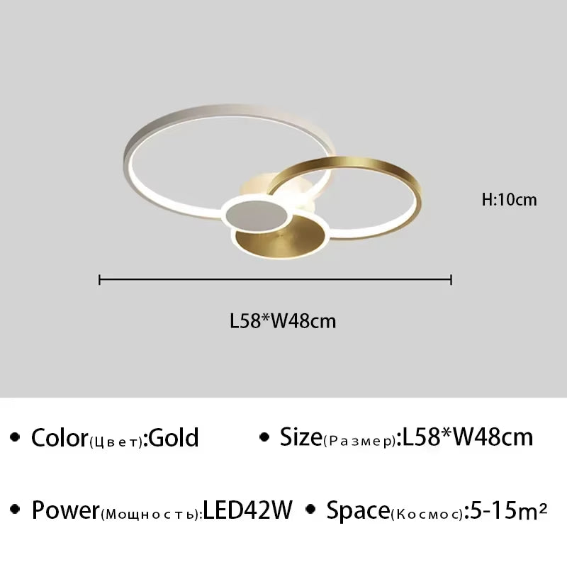 Modern LED Ceiling Light for Living Room Dining Room Hall Bedroom Dimming Luxury Chandelier Indoor Decor Lighting Fixture Luster