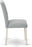 V076AB015-5 5 Piece Dining Set Includes a Rectangle Dining Room Table with V-Legs and 4 Baby Blue Linen Fabric Upholstered Parson Chairs, 36X60 Inch, Multi-Color