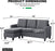 Sofa Sectional Sofa Furniture Set Futon Sofa Modern Convertible L-Shaped Couches Sofa Set Fabric Sofa Corner Sofa with Upholstered Contemporary for Living Room,Grey
