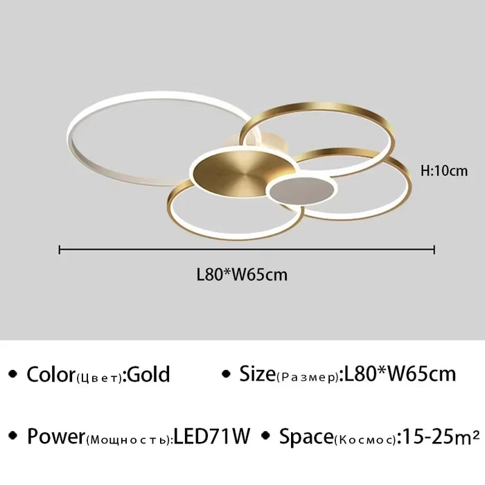 Modern LED Ceiling Light for Living Room Dining Room Hall Bedroom Dimming Luxury Chandelier Indoor Decor Lighting Fixture Luster