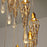 Contemporary Brass Crystal Chandelier with Copper Pendant and Elegant Glass Accents for Restaurant Illumination