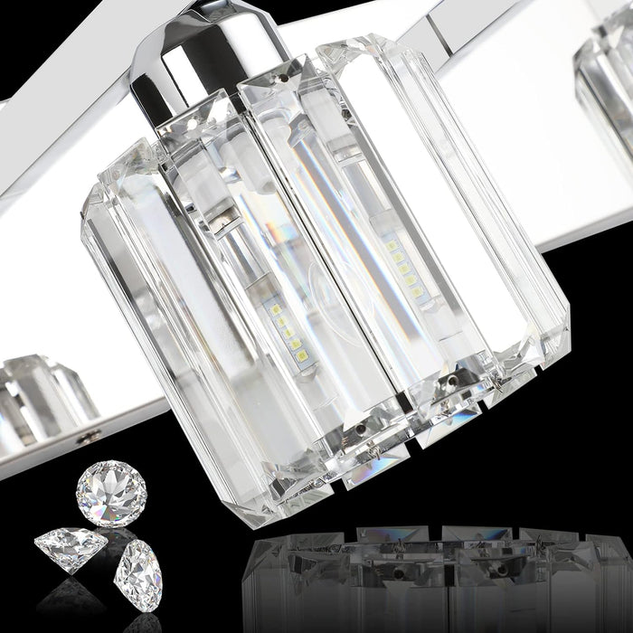 Crystal Vanity Light Fixtures Modern Vanity Light for Bathroom Crystal Bathroom Lighting Fixture Wall Light over Mirror 3 Lights(Not Include Bulb)