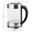 7-Cup 1.7 L Silver Glass Electric Kettle with Prontofill Technology-Fill up with Lid On