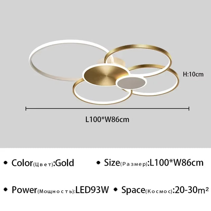 Modern LED Ceiling Light for Living Room Dining Room Hall Bedroom Dimming Luxury Chandelier Indoor Decor Lighting Fixture Luster