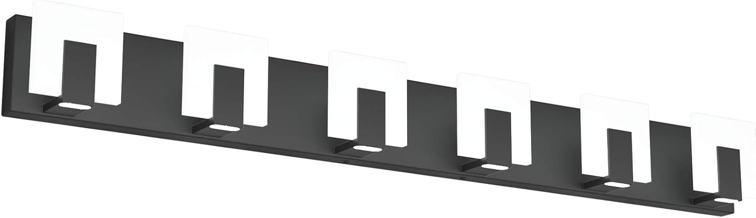 6 Lights Modern Black Vanity Light up and down Black LED Vanity Light Fixtures Bathroom Wall Light over Mirror 6000K