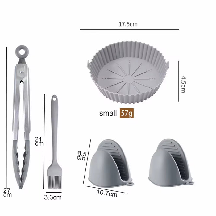 Air Fryer Silicone Basket Tray 20/23Cm round Square 4/5/6/8 Liters XXL Shape Airfryer Case Protector Pan Mold Liner