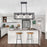 Farmhouse 3-Light Kitchen Island Chandelier with Black Pendant and Clear Glass Shade, Rectangle Hanging Lighting Fixture for Dining Room