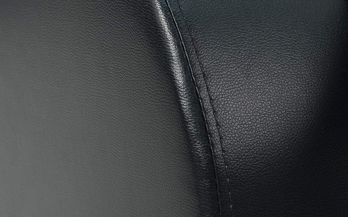 REC01-BLACK Furniture Bonded Leather Recliner Chair - Overstuffed, Black