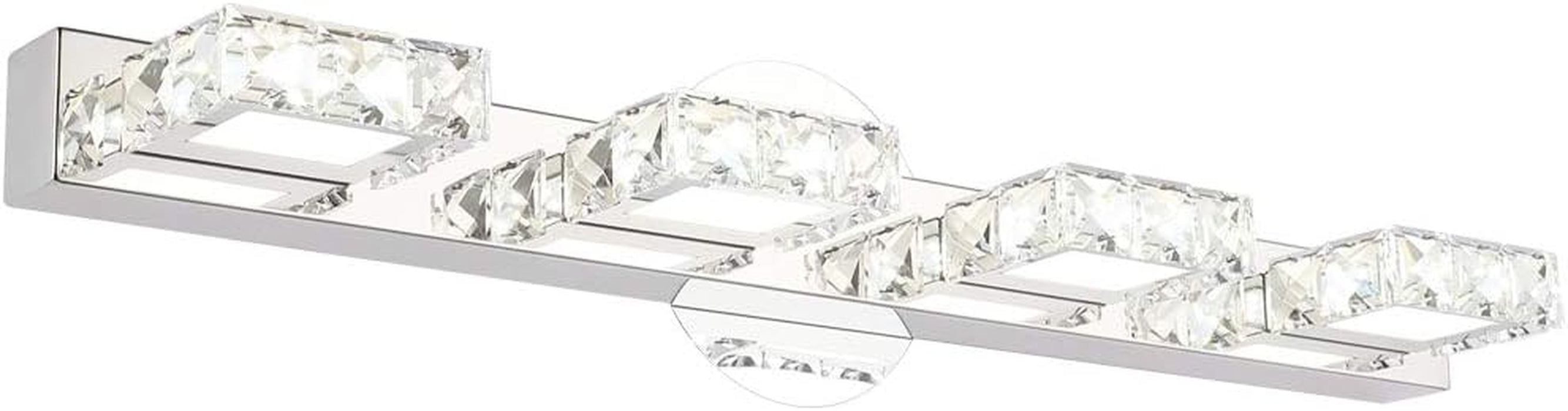 24.4 Inch Crystal Vanity Lights Modern LED Vanity Lights for Bathroom Lighting Fixtures Modern Bathroom Wall Light (5500K White Light)