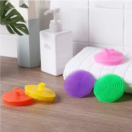 2Pcs Head Massage Brush Soft Glue Shampoo Brush Bathroom Products Plastic Comb Washing Hair Scalp Shower Body