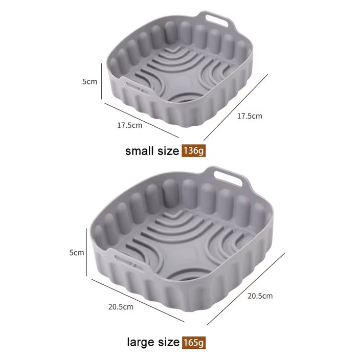 Air Fryer Silicone Basket Tray 20/23Cm round Square 4/5/6/8 Liters XXL Shape Airfryer Case Protector Pan Mold Liner