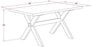 X776AB747-7 7 Piece Dinette Set Consist of a Rectangle Dining Room Table with X-Legs and 6 Light Sable Linen Fabric Upholstered Chairs, 36X60 Inch, Multi-Color