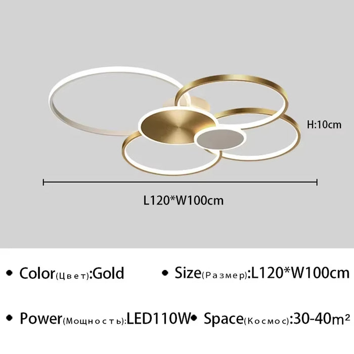 Modern LED Ceiling Light for Living Room Dining Room Hall Bedroom Dimming Luxury Chandelier Indoor Decor Lighting Fixture Luster