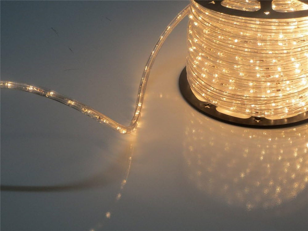 110V 2-Wire Waterproof LED Rope Light Kit for Versatile Outdoor Background and Decorative Lighting (Warm White, 150 Feet)