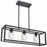 Farmhouse 3-Light Kitchen Island Chandelier with Black Pendant and Clear Glass Shade, Rectangle Hanging Lighting Fixture for Dining Room