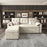Sectional Sofa with Storage and Soft Seat ,Reversible Pull Out Couch for Living Room,Beige
