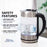 7-Cup 1.7 L Silver Glass Electric Kettle with Prontofill Technology-Fill up with Lid On