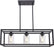 Farmhouse 3-Light Kitchen Island Chandelier with Black Pendant and Clear Glass Shade, Rectangle Hanging Lighting Fixture for Dining Room