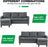 Sofa Sectional Sofa Furniture Set Futon Sofa Modern Convertible L-Shaped Couches Sofa Set Fabric Sofa Corner Sofa with Upholstered Contemporary for Living Room,Grey